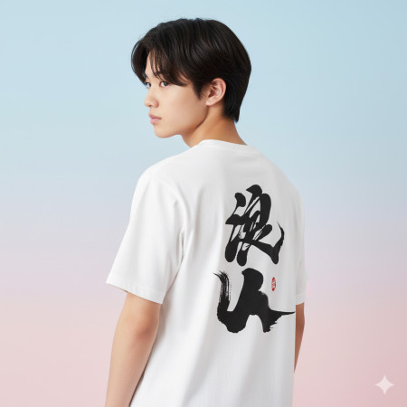 浪人 書法 TEE （字在背面）