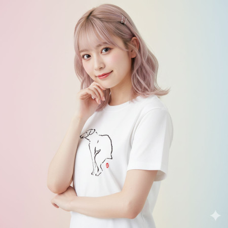 愛犬 ASAHI 書法 TEE