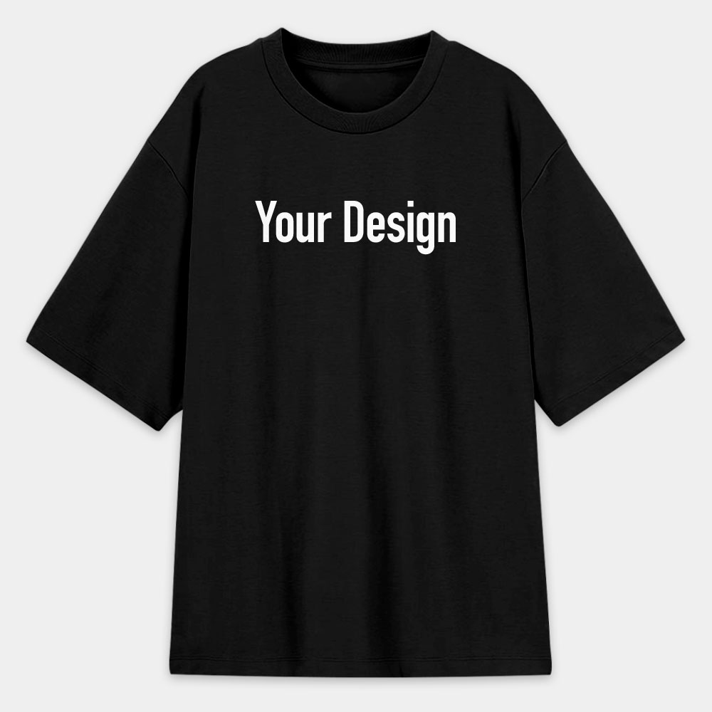 客製化純棉圓領落肩T-shirt
