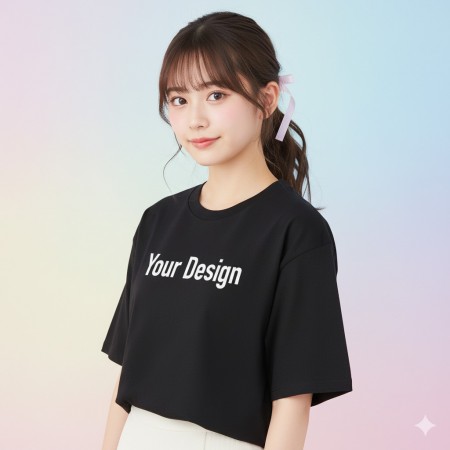 客製化純棉圓領落肩T-shirt