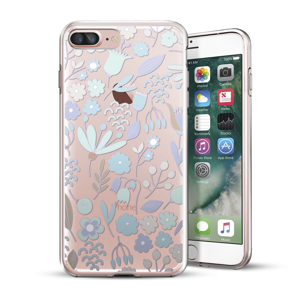 iPhone 5/6/7/Plus 原創保護殼:紫藍小花 iPhone 5/6/7/Plus 原創保護殼:紫藍小花