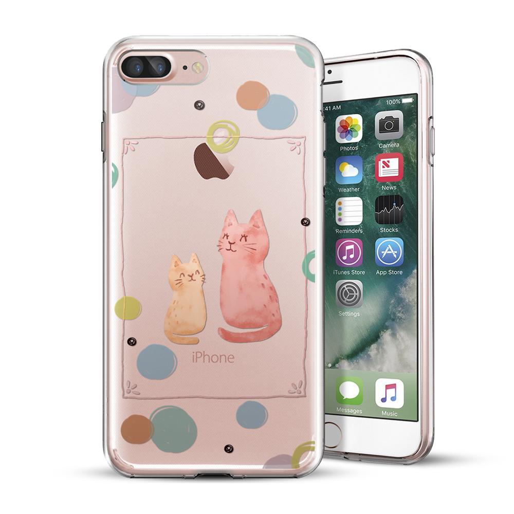 iPhone 5/6/7/Plus 原創保護殼：一對貓咪