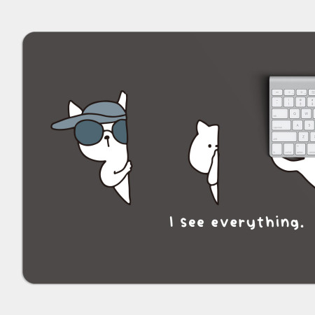 貓咪偷窺 I see everything（客製化文字）