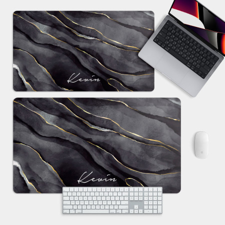 黑色仿金邊大理石 客製化文字