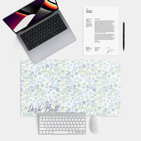 客製化英文名 藍紫小碎花